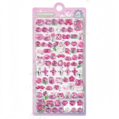 Japanese Anime Food Stamping Seal Fun | 3D Crystal Diamond Sticker Set for Kids