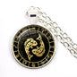 12 Constellation Zodiac Pendant Necklace | Antique Bronze Glass Dome Jewelry
