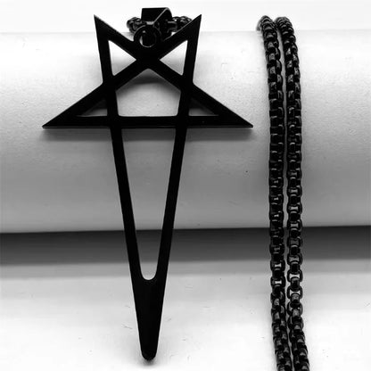 Pentagram Spike Rivet Hoop Earrings | Stainless Steel Gothic Punk Jewelry