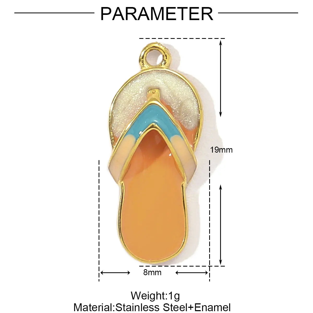 3pcs/Lot Stainless Steel Enamel Plam Flip Flop Shell Diy Charm Women Watermelon Strawberry Necklace Pendant Summer Ocean Jewelry