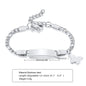 Custom Personalized Name ID Bracelet Gilrs Boy Gifts, Stainless Steel Curb Chain Link Crown Bracelet Not Allergic