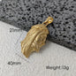 Hip - Hop Stainless Steel 18K Gold Plated Jesus Head Pendant Necklace Waterproof Jewelry For Ideal Men's Gift