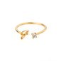 Zircon Tiny Initial Letter Rings For Women Stainless Steel A-Z Letters Adjustable Ring Female Christmas Aesthetic Jewelry Gift