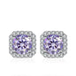 NeeTim 0.5ct 1ct Pink Moissanite Studs Earrings for Women 925 Sterling Silver Black Blue Grey Sparkling Lab Diamond Stud Earring