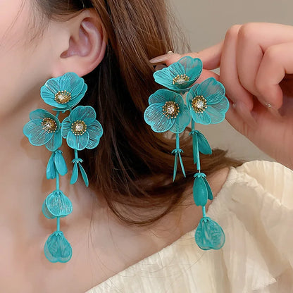 Flower Petal Tassel Earrings | Lightweight Acrylic Drop Earrings