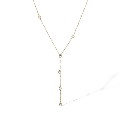 NEWBUY Fashion Gold Color Stainless Steel Choker Necklaces For Women Delicate White/Green/Red CZ Zircon Inlay Jewelry