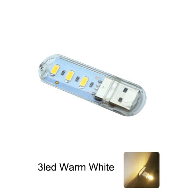 Mini USB LED Book Light | RGB Ultra Bright Reading Lamp with 3 Brightness Levels