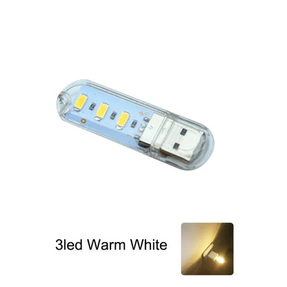 Mini USB LED Book Light | RGB Ultra Bright Reading Lamp with 3 Brightness Levels