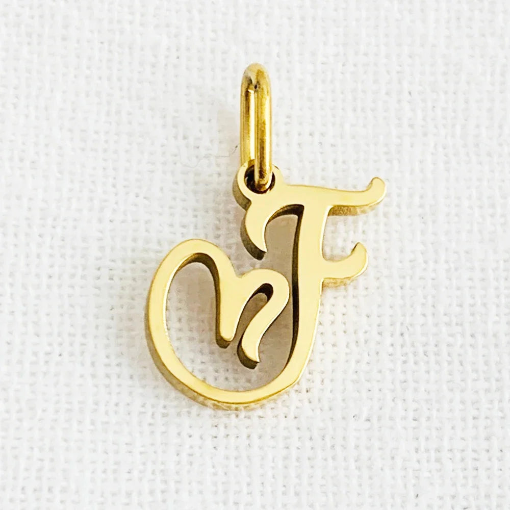 SUNIBI Heart Art Initial Alphabet Pendant DIY Name Customized Birthday Gift Stainless Steel Women Fashion Jewelry A-Z Wholesale