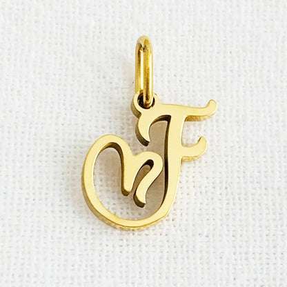 SUNIBI Heart Art Initial Alphabet Pendant DIY Name Customized Birthday Gift Stainless Steel Women Fashion Jewelry A-Z Wholesale