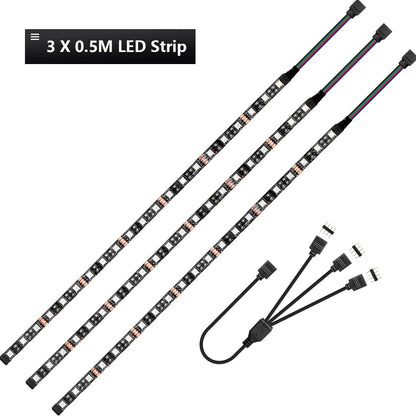RGB Gaming LED Strip Light 1 to 2/3 Splitter Kit | For 12V Aura Sync Motherboard
