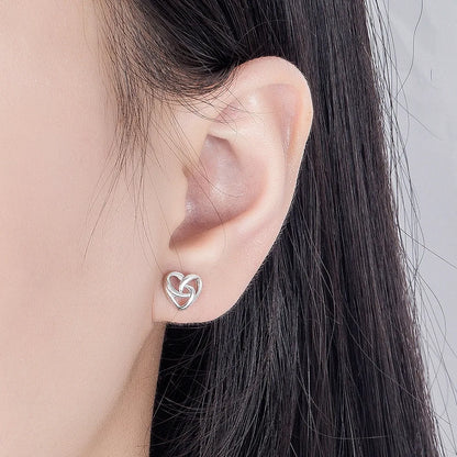 925 Sterling Silver Love Heart Stud Earrings | Classic Jewelry for Women
