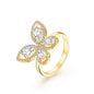 MINTYBOX Butterfly Moissanite Ring for Women Solid 10k 14k White Gold Pear Cut 6*4mm Pass Diamond Test Engagement Fine Jewelry