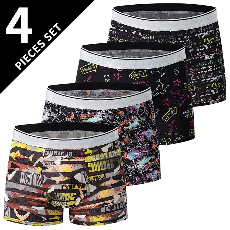 4-piece MEN'S FASHION Printed Underwear
