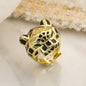 NEWBUY High Quality Fashion Statement Big Animal Ring For Women Girl Party Jewelry Gold Color Zircon Leopard Open Ring Wholesale