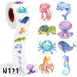 100-500 Animal Stickers Roll | Small Decorative Labels for Photocards and Gifts