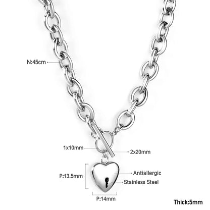 ASONSTEEL Heart Pendant Necklace | Romantic Gold Stainless Steel Choker for Women