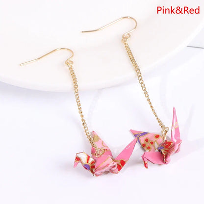 Origami Crane Earrings | Handcrafted Paper Bird Jewelry