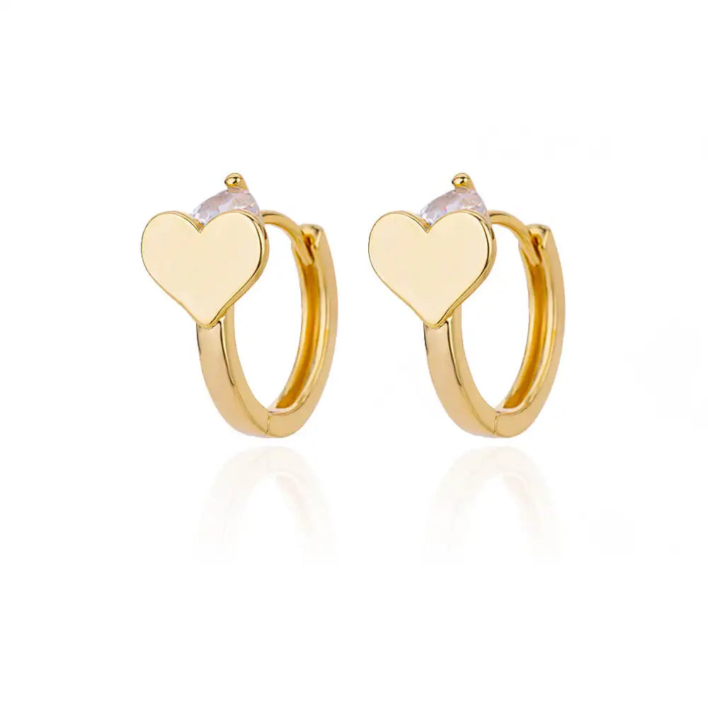 Zircon Heart Pendientes Earring For Women Stainless Steel Gold Color Piercing Earring 2025 Trend Jewelry aretes Accesorios mujer