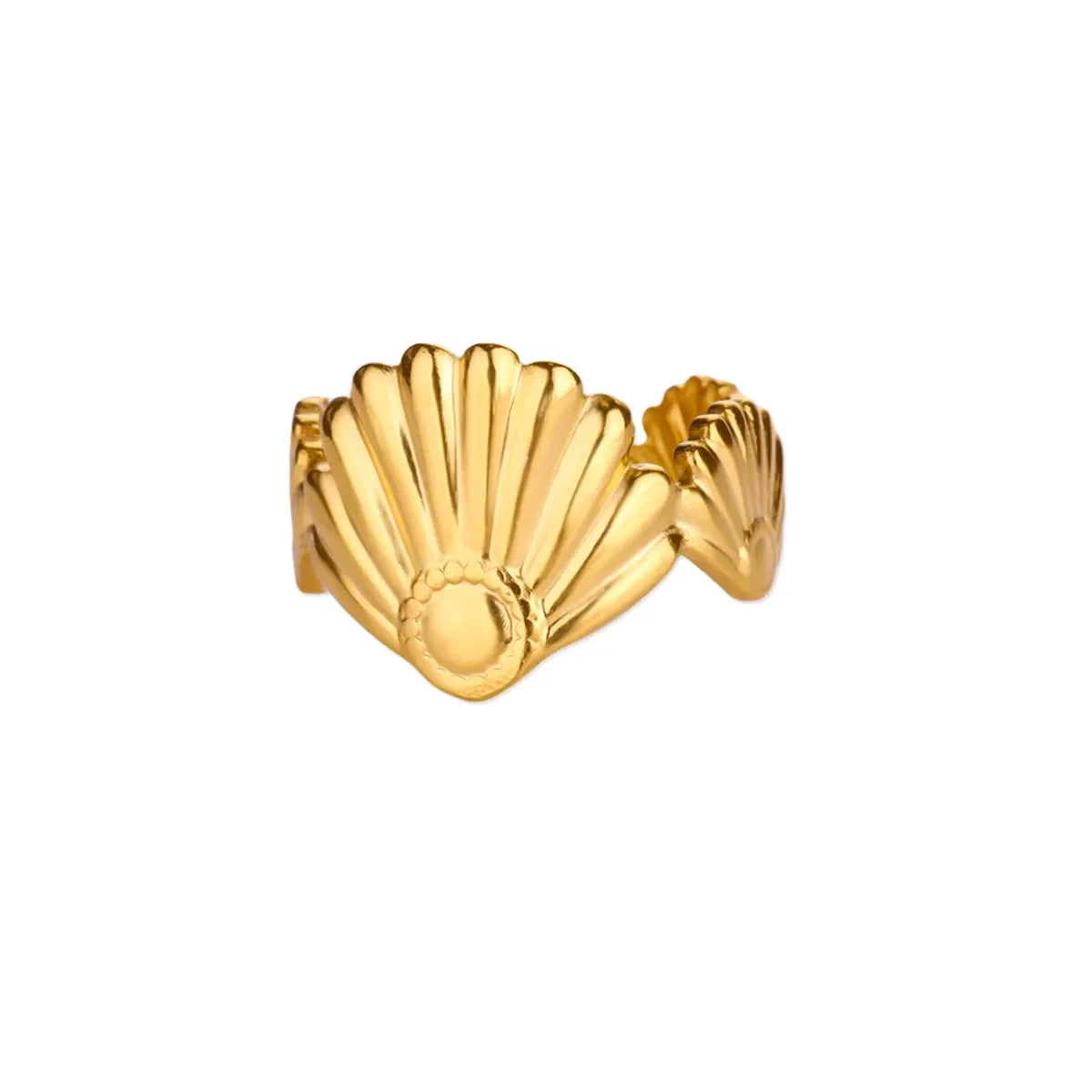 Stainless Steel Exaggerated Big Flower Rings For Women Gold Color Sunflower Finger Ring Female Fashion Aesthetic Jewelry Gift