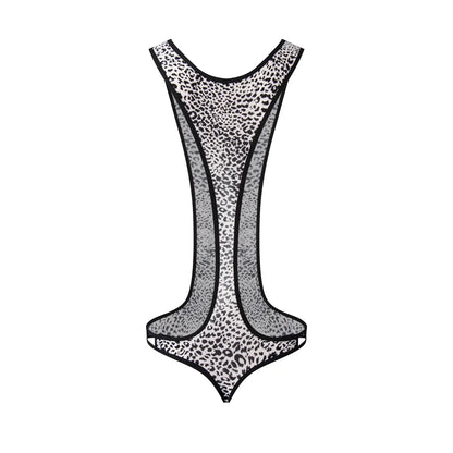 Leopard Men's Bodysuits Building Shapers Tights Men Singlet Underwear Bikini Sexy Men T-Back Jumpsuit Stretch Thongs Jockstrap