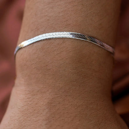 COLALA Simple Boutique Jewelry Stainless Steel Flat Snake Chain Bracelet Adjustable Women's Accessories Wholesale No Color Fadin
