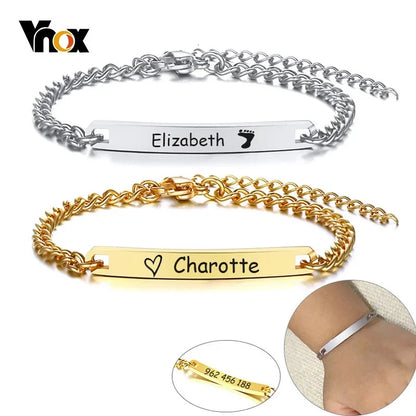 Adjustable Kids ID Bracelet | Custom Name Stainless Steel Anti-Lost Jewelry