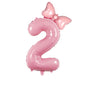 Number Foil Balloon Set with Bows | Birthday Party Decor