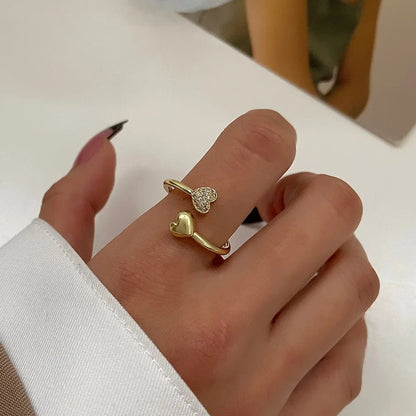 Yupsk Korean Fashion Micropaved Crystal Zirconia Bow Ring for Women Girls Exquisite Ins Trendy Minimalist Finger Rings Jewelry