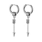 Black Arrow Punk Stainless Steel Stud Earrings | Unisex Gothic Ear Clip Set