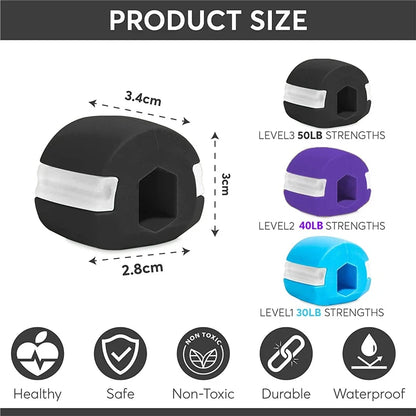 Jawline Exerciser with Storage Box | Silicone Chew Bite Trainer for Facial Muscle Toning