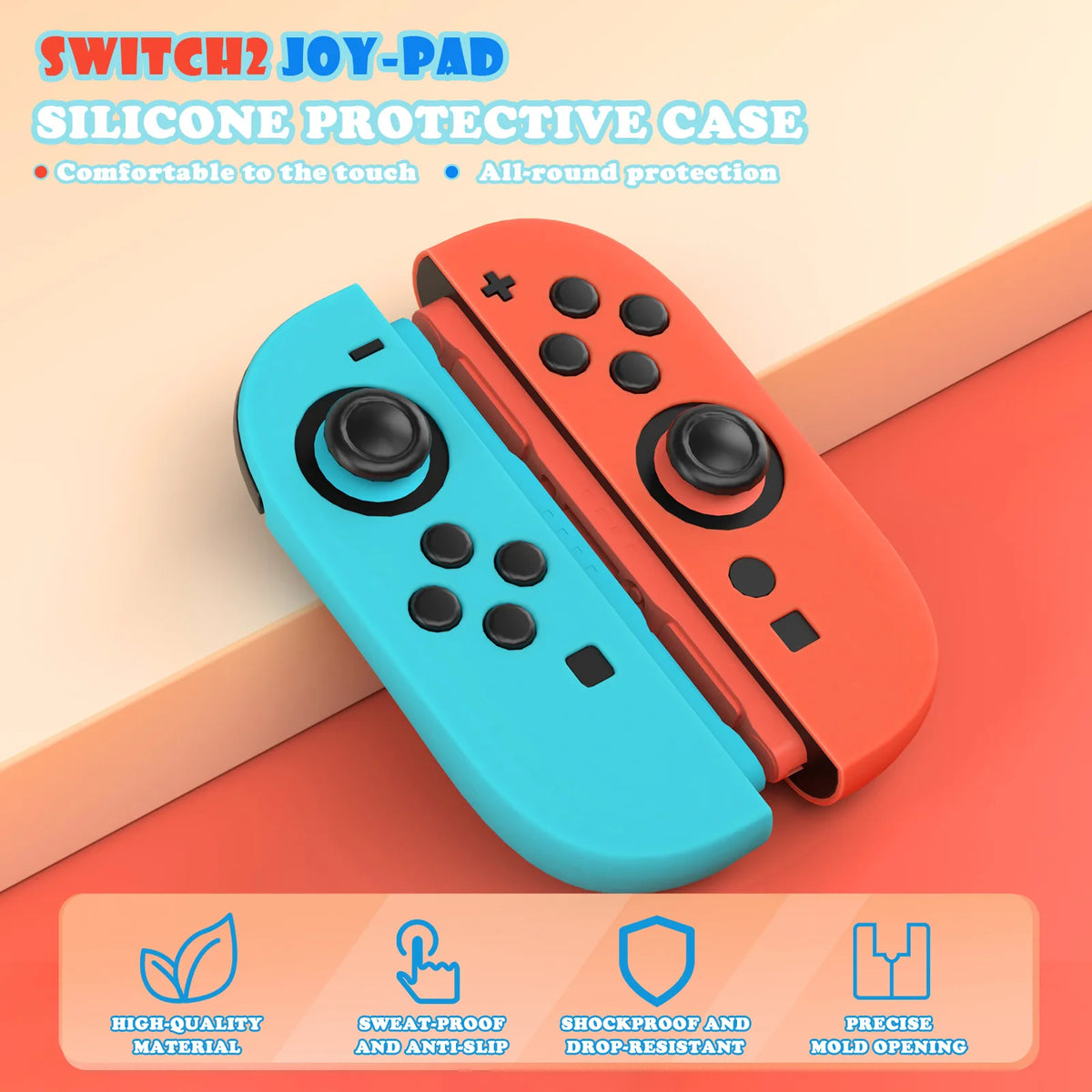 1set Handle Silicone Case for Switch 2 Grip Shell | Nintendo Switch 2 Controller Replacement