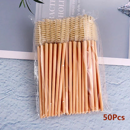 Disposable Eyelash Brushes 50 Pack | Mascara Wands Applicator Spoolies for Lash Extensions