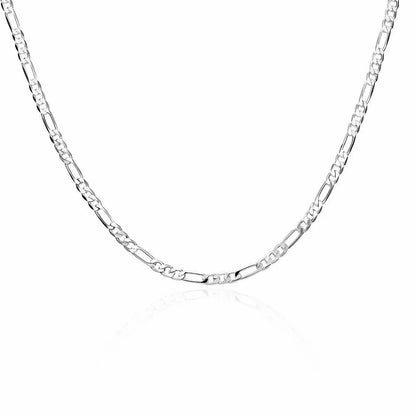ALIZERO 40-75cm 925 Silver 4mm Figaro Chain Necklace for Women Men Long Necklace Hip Hop Jewelry Gift