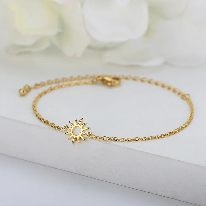 Stainless Steel Heart Bracelets For Women Gold Color Geometric Heart Bracelet Fashion Wedding Waterproof Jewelry Gift