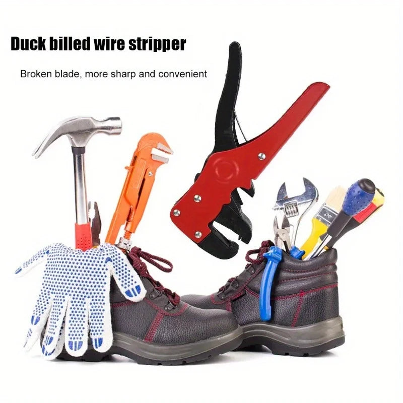 Multifunctional Duckbill Wire Strippers | Portable Plastic Steel Cable Crimper with Reset Spring