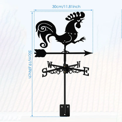 Metal Weather Vane Rustproof Cartoon Animals Sea Rover Wind Direction Indicator for Outdoor Patio Roof Gardens Decoration New