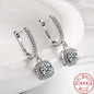 2CT Moissanite Huggie Hoop Earrings | Lab Created Diamond 925 Sterling Silver Dainty Hoop Dangle Earrings