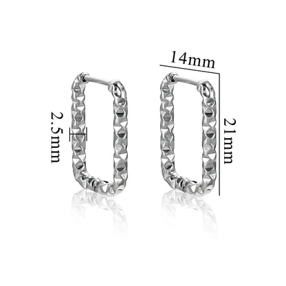 6pcs Stainless Steel Rectangular Textured Earrings | 18K Gold Plated DIY Jewelry Findings