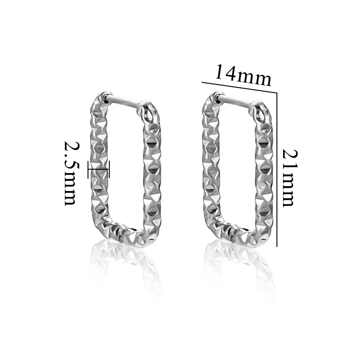 6pcs Stainless Steel Rectangular Textured Earrings Set | 18K PVD Gold Plated DIY Jewelry Parts