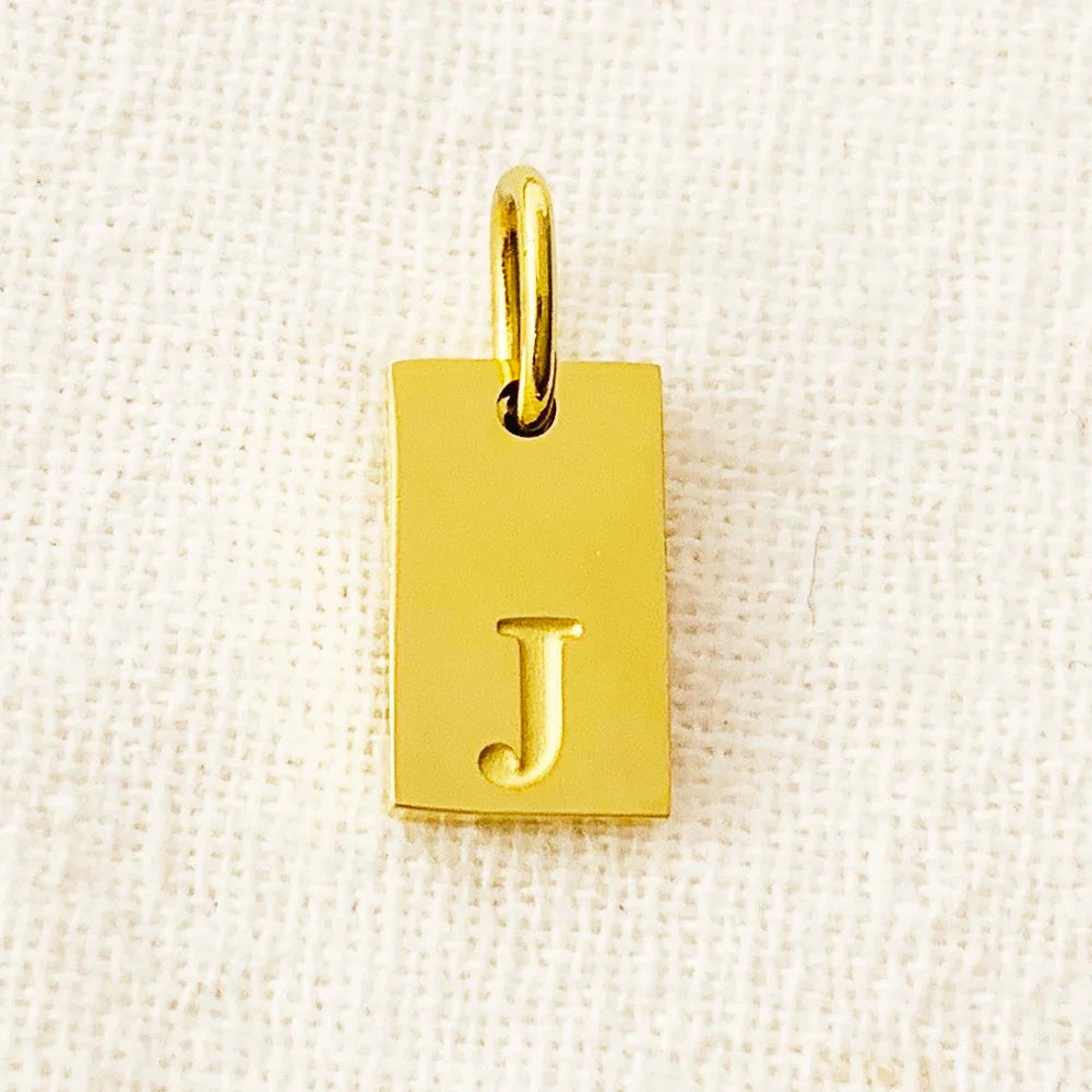SUNIBI Alphabet Charm Pendant for Necklaces Stainless Steel Jewelry DIY Engraved Lettering Accessories Women's Fashion Jewelry