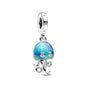 European Summer Blue Series Turtle Flower Pendant Fit S925 European 925 Sterling Silver Bracelet Bangles Necklace
