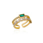 Luxury Rose Flower Zircon Rings For Women Gold Color Stainless Steel Fashion Butterfly Ring 2023 Wedding Aesthetic Jewerly Gift