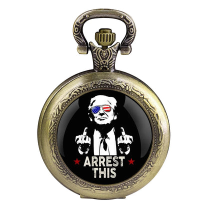 Trump Victory Pendant Quartz Pocket Watch – Collectible Souvenir Timepiece