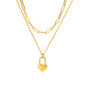 Geometric Heart Necklaces For Women Stainless Steel Gold Color Snake Chain Heart Necklace Aesthetic New Wedding Jewelry Gift