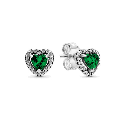 925 Sterling Silver Heart Shaped Zircon Earrings | Charming Girls Jewelry Gift