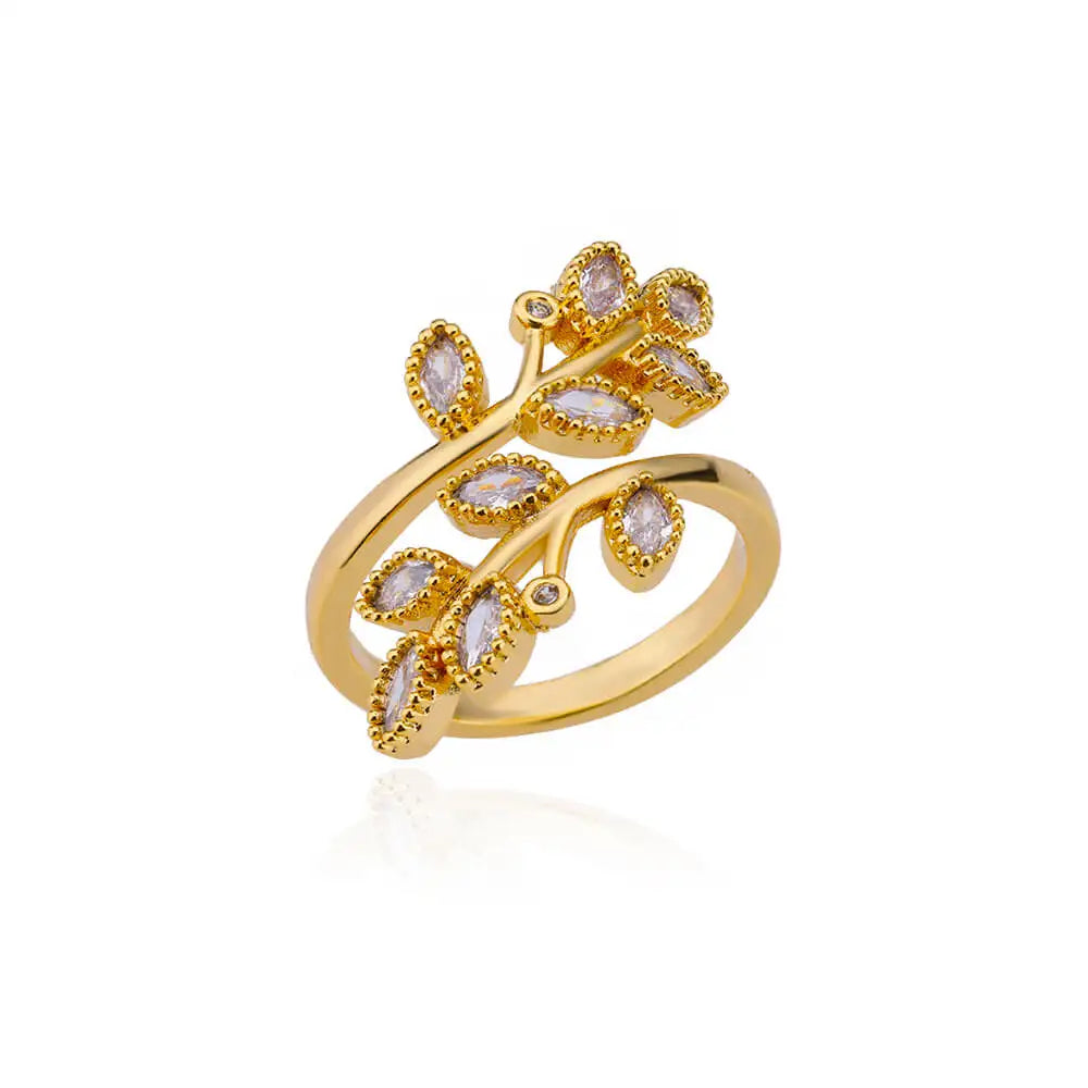 Luxury Rose Flower Zircon Rings For Women Gold Color Stainless Steel Fashion Butterfly Ring 2023 Wedding Aesthetic Jewerly Gift