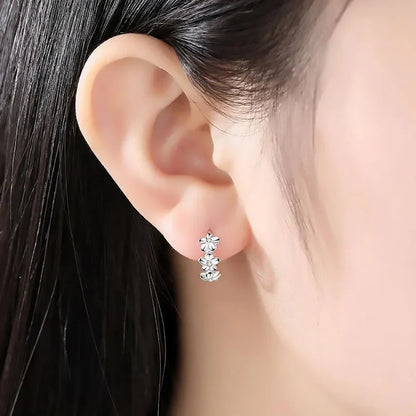 925 Sterling Silver Hoop Earrings With Sweet Flower Design Great For Everyday Wear Holidays And Gifts Vintage Bohemian Style