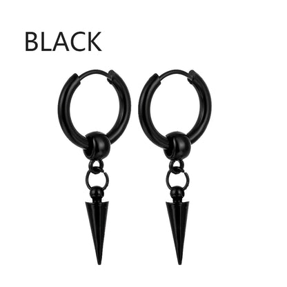 Punk Stainless Steel Stud Earrings Set | Unisex Hip Hop Piercing Jewelry