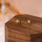 925 Sterling Silver Geometric Eight Star Stud Earrings | Fine Zircon Jewelry for Women